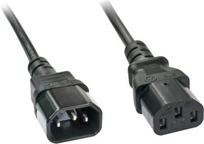 Lindy IEC-Mains Extension Cable - Voedingskabel - IEC 60320 C14 naar IEC 60320 C13 - 2 m - zwart