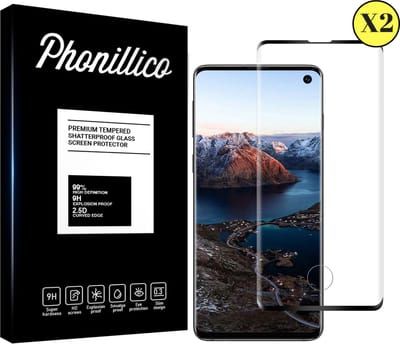 Screenprotector voor Samsung Galaxy S10 - 2 stuks Beschermglas van glas Transparante glazen schermbeschermfolie met zwarte randen