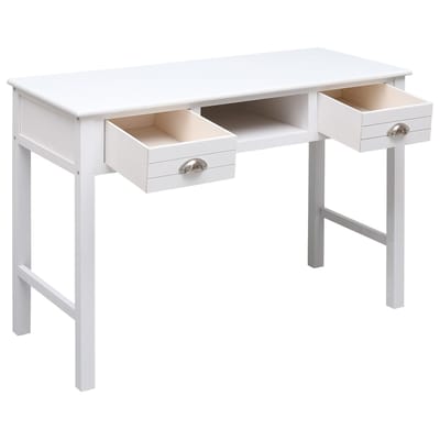 vidaXL - Bureau - 108x45x76 - cm - massief - paulowniahout - wit