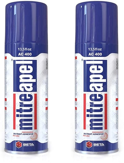 Mitreapel Spray Activator voor Secondelijm – Cyanoacrylaat Lijmversneller – 2 × 400 ml – Set van 2 – Snelle Uitharding – Betrouwbare & Directe Hechting