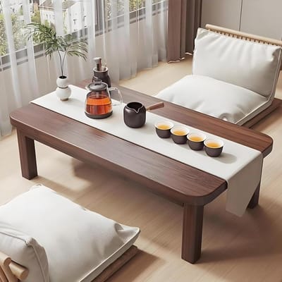 Opvouwbare salontafel - Vloertafel bamboe - Ontspannen momenten creëren - Natuurlijk bamboe materiaal - 75 kg draagvermogen - Bruin