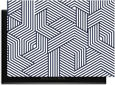 KitchenArt - Linear Labyrinth – Inductie Beschermer - 83x51.5 cm - Kookplaat Beschermer - Luxe Afdekplaat Inductieplaat - Anti-slip & Oprolbaar - Beschermmat Inductiekookplaat