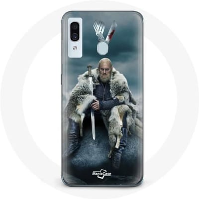 Coque pour Samsung Galaxy A40 Vikings Série Saison 6 Ragnar Lothbrok logo V Epée