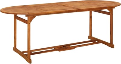 Eettafel voor buiten - Tuinmeubel tafel - Buiten dineren - Massief acaciahout - 220x90x75 cm - Natuurlijk hout
