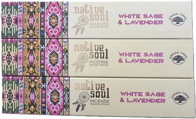 Native Soul - white sage en lavender - wierook - witte salie en lavendel - 3 stuks