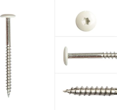 Wovar Kleurkopschroeven Wit rvs 4.8 x 50 mm | Doos 100 Stuks