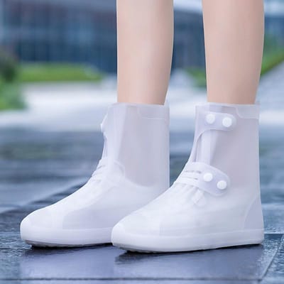 Waterdichte Siliconen Schoenenhoes Hoge Regenlaarzen Cover Antislip Schoenbeschermer Buiten Herbruikbaar Verdikt Schoeisel L(37-39) gray