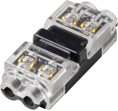 TRU COMPONENTS TC-14376156 Snelaansluitklem Flexibel: 0.35-0.5 mm² Massief: 0.35-0.5 mm² Aantal polen: 2 12 stuk(s) Doorzichtig, Zwart