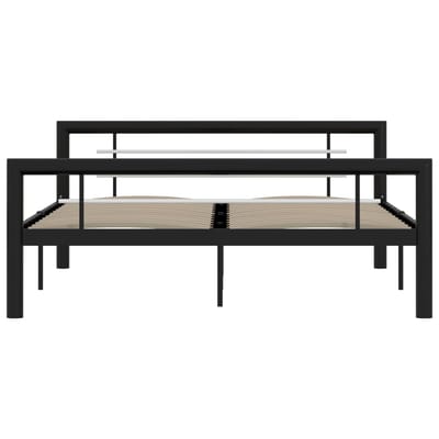 vidaXL - Bedframe - metaal - zwart - en - wit - 120x200 - cm