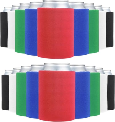 100 Stuks Vouwbare Isolerende Koelcovers voor Blikjes en Flessen, Multicolor, Perfect voor Feesten en Evenementen
