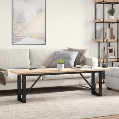 vidaXL - Salontafel - O-frame - 160x40x45,5 - cm - grenenhout - en - staal