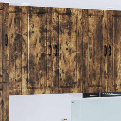vidaXL - Wandkast - PORTO - Rook - Eiken - 40 - x - 31 - x - 100 - cm - Bewerkt - hout