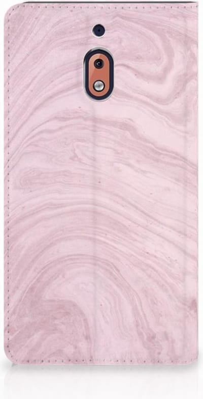 Nokia 2.1 2018 Standcase Marble Pink - Origineel Cadeau Vriendin