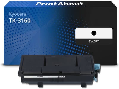 PrintAbout huismerk Toner TK-3160 Zwart Geschikt voor Kyocera
