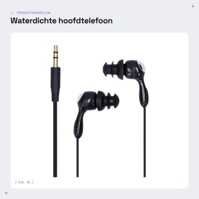 Dailygoods - Waterdichte hoofdtelefoon - Sporthoofdtelefoon - Ergonomisch design - Zwart - Zwemmen, surfen, hardlopen - IP68 - Perfect voor actieve li...