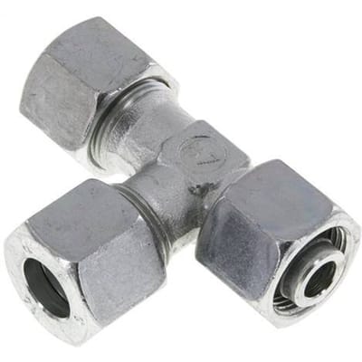 14S Zink Geplateerd Staal Rechte Hoek T Stuk Snij Fitting Met Draaibaar 630 Bar Verstelbaar ISO 8434-1