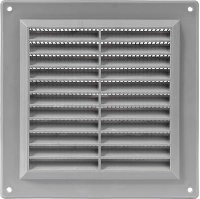 Vierkant kunststof ventilatierooster 150 x 150 mm met insectengaas voor HVAC ventilatie