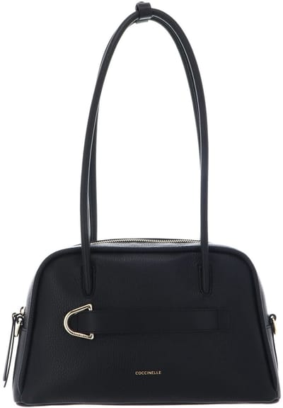 COCCINELLE Leren schoudertas Paki Shoulder Bag Leather Noir / Noir zwart