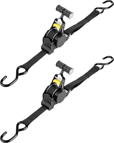Intrekbare Ratel - Spanbanden Set - Vastzetten van Lading - Automatisch oprollend - 2 Stuks - Zwart