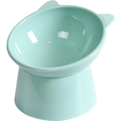 Gamelle surélevée ergonomique pour chat, gamelle inclinée, anti-vomissements, antidérapante pour chats et chiens vert
