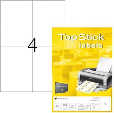 Top Stick 8717 printeretiket Wit Zelfklevend printerlabel