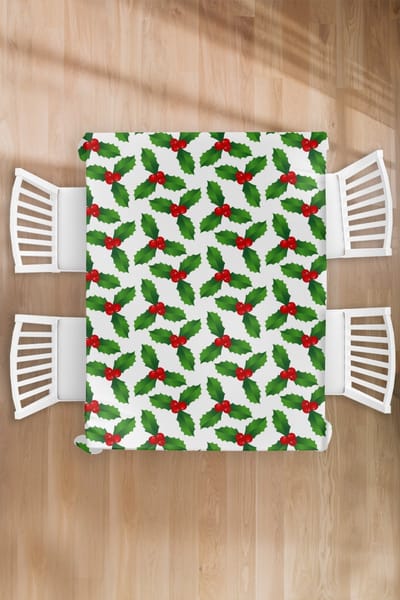 Kerst Tafelkleed - Kerstmis Decoratie - Tafellaken - Patronen - Kerstmis - Maretak - 130x170 cm - Kerstmis Versiering - Tafeldecoratie Kerstmis - Kerstdecoratie tafel - Tafelversiering