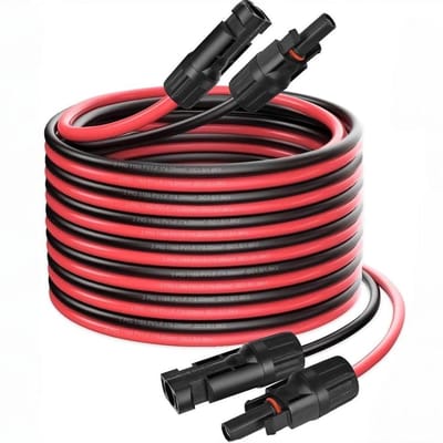 WARMFAY - 4 mm² -1 paar 5 meter Rood + 5 meter zwart - MC4 verlengkabel - Zonnepaneel kabel - Solar kabel - Fit MC4 mannelijk naar MC4 vrouwelijk