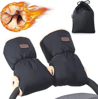 Kunstschaapsvacht Handschoenen voor Wandelwagen - Warme en Comfortabele Kinderwagen Hand Muff