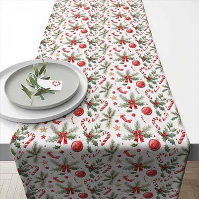 Ambiente-Christmas elements-tafelloper-table runner-katoen-wasbaar-40x150cm-Kerst-tafelversiering