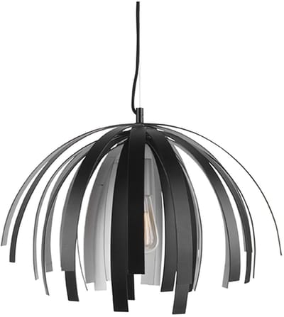 Leitmotiv Hanglamp Willow - Alu Zwart met Zilver - 50x35cm