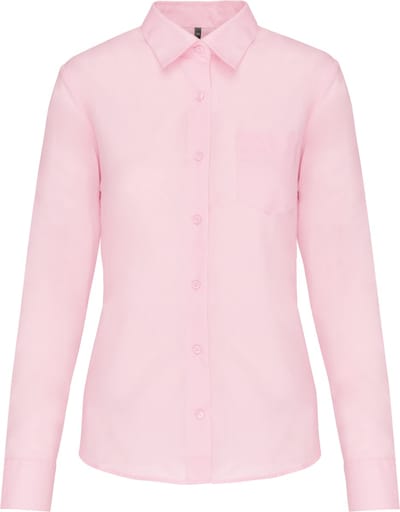 Kariban Overhemd in onderhoudsvriendelijk polykatoen-popeline dames K549 - Pale Pink - M