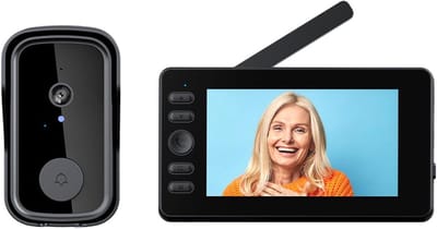 Draadloze Videodeurbel - Slimme Deurcamera - Huisbeveiliging Thuiskomst - Tweeweg Spraakintercom - 4.3 Inch IPS - Zwart