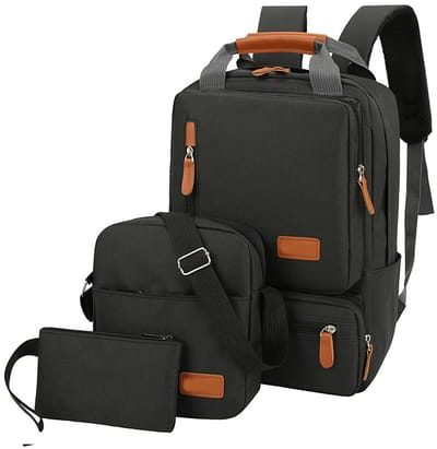 Rugzak - schooltas - 3 - delige Rugzakset Dames Heren Laptop Rugzak Schoudertas Kleine Zak voor Reizen School Zakelijk Werk College Past tot 36.83cm