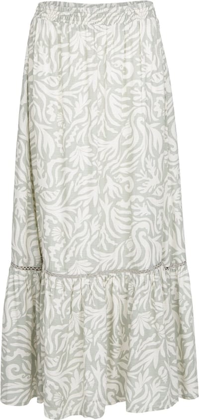 Brunotti - Romaine-Print - Rok Aqua Grey - Dames - 100% Viscose - Low waist bottom - Lichtgewicht Zomer Rok - XS