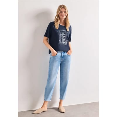 Shirt met ronde hals en opdruk op de voorkant