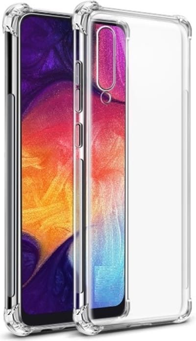 Anti Shock silicone back cover Geschikt voor Samsung Galaxy A30S/Transparant hoesje + gratis screenprotector