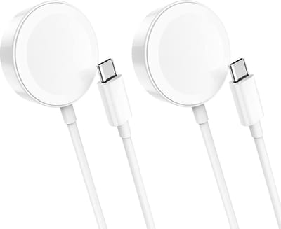 2x usb C kabel geschikt voor Apple Watch - Oplader geschikt voor Apple Watch Ultra 3, Ultra 2, Ultra, Series 11, 10, 9, 8, 7, SE 3, SE 2 - 1 meter - 2 stuks - Usb C - Magnetisch