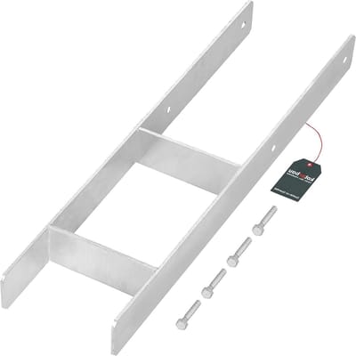 Paalhouder H-model - Grondanker Beton - Schuur Bouwen - Warm Verzinkt Staal - 60x15x6cm - Grijs