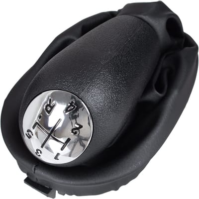M MODECAR - Versnellingspookknop en Hoes - Renault Clio II/Thalia 2008-2013 - Zwart met Chromen Details