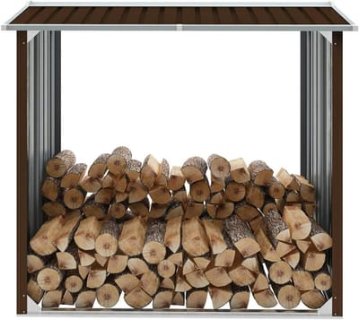 Opbergschuur - Tuinhuis Grijze - Hout Opslaan - Verzinkt Staal - 172 x 91 x 154 cm - Bruin