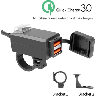 Motorfiets Oplaadcontact QC3.0 USB Snel Laadadapter Waterdichte USB-adapter 12V Telefoon Snel Opladen 3.0 met Schakelaar Moto Accessoire