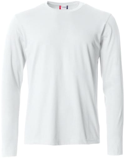 Clique Basic-T L/S 029033 - Wit - 4XL