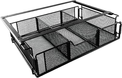 Onder bureaulade - Lade organizer - Bureau opruimen - Verdeeld dienblad - 36.5x23.5 cm - Zwart