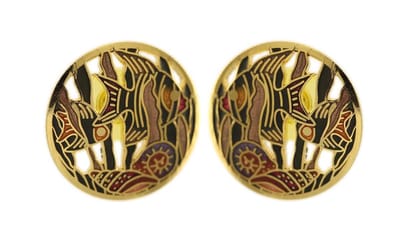 Behave - Dames oorstekers vissen bruin goudkleur 3 cm - Retro chic