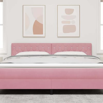 vidaXL - Hoofdbord - Roze - 180 - cm - Fluweel