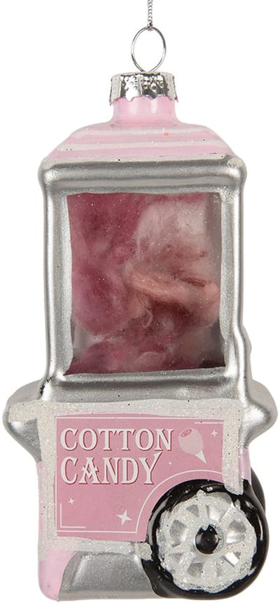 Clayre & Eef Kersthanger 6x5x11 cm Roze Glas