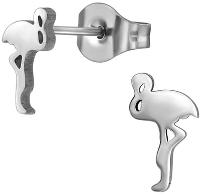 CS Joy - flamingo oorbellen - Chirurgisch staal - vogel oorknoppen - 4 x 8 mm