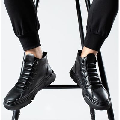 Werkkleding Schoenen Heren Herfst Nieuw Sport Casual Schoenen Hoge Top Leren Schoenen Heren Trendy Schoenen All-Match Martin Boots Heren 44