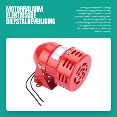 Dailygoods - Motorralarm - Elektrische Diefstalbeveiliging - Mini Metaal - Rood - 120 dB - Ideaal voor Motorrijders - Compact en Weerbestendig