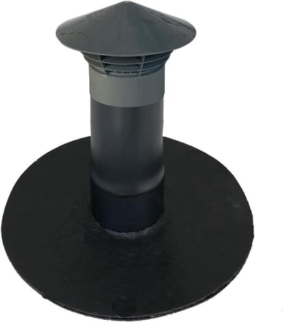 Dakventilator Platte Dak - Afvoerventilator Ventilatie - Ventilatie Garages - Weerbestendige Kap - DN 100 DN 110 - Zwart